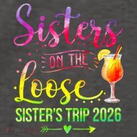 Sisters On The Loose Sister's Trip 2026 Vacation Vector Backpack thumb 2