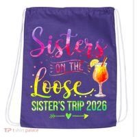 Sisters On The Loose Sister's Trip 2026 Vacation Drawstring Bag thumb 0
