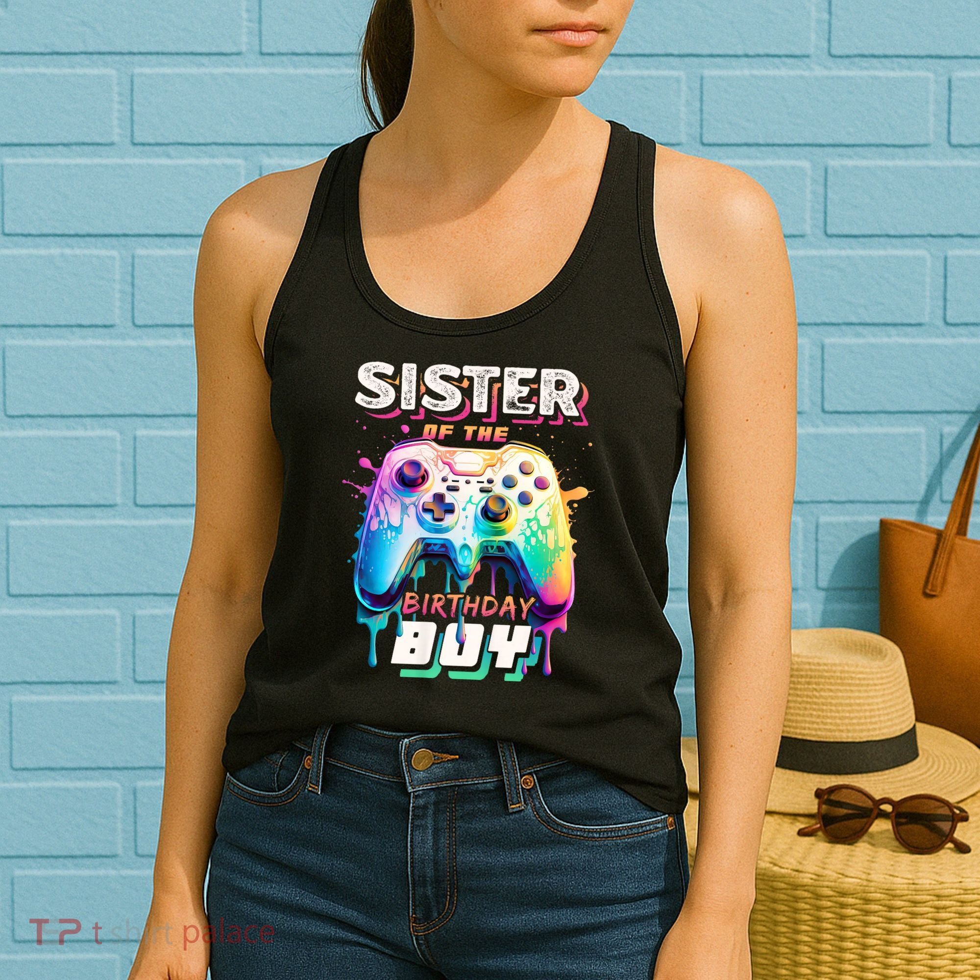 Sister Of The Birthday Boy Matching Video Game Birthday Women's Tank Top