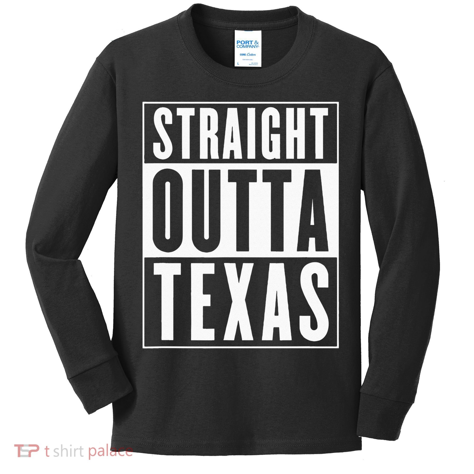 Straight Outta Texas Kids Long Sleeve Shirt