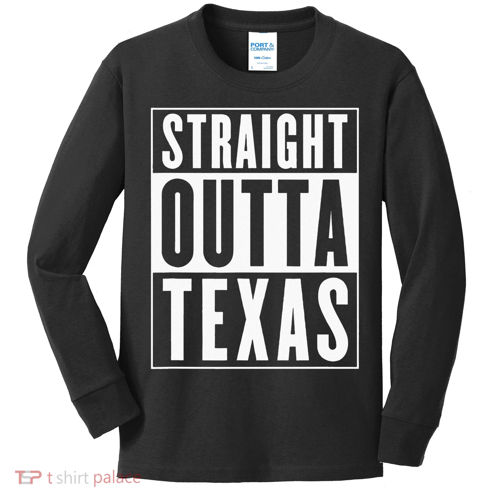 Straight Outta Texas Kids Long Sleeve Shirt