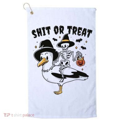 Shit Or Treat Funny Halloween Golf Towel