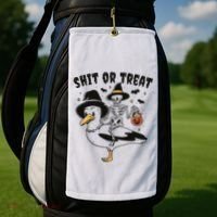 Shit Or Treat Funny Halloween Golf Towel thumb 2