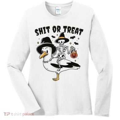 Shit Or Treat Funny Halloween Women's Long Sleeve Shirt