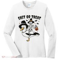 Shit Or Treat Funny Halloween Women's Long Sleeve Shirt thumb 0