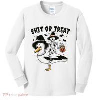 Shit Or Treat Funny Halloween Kids Long Sleeve Shirt thumb 0