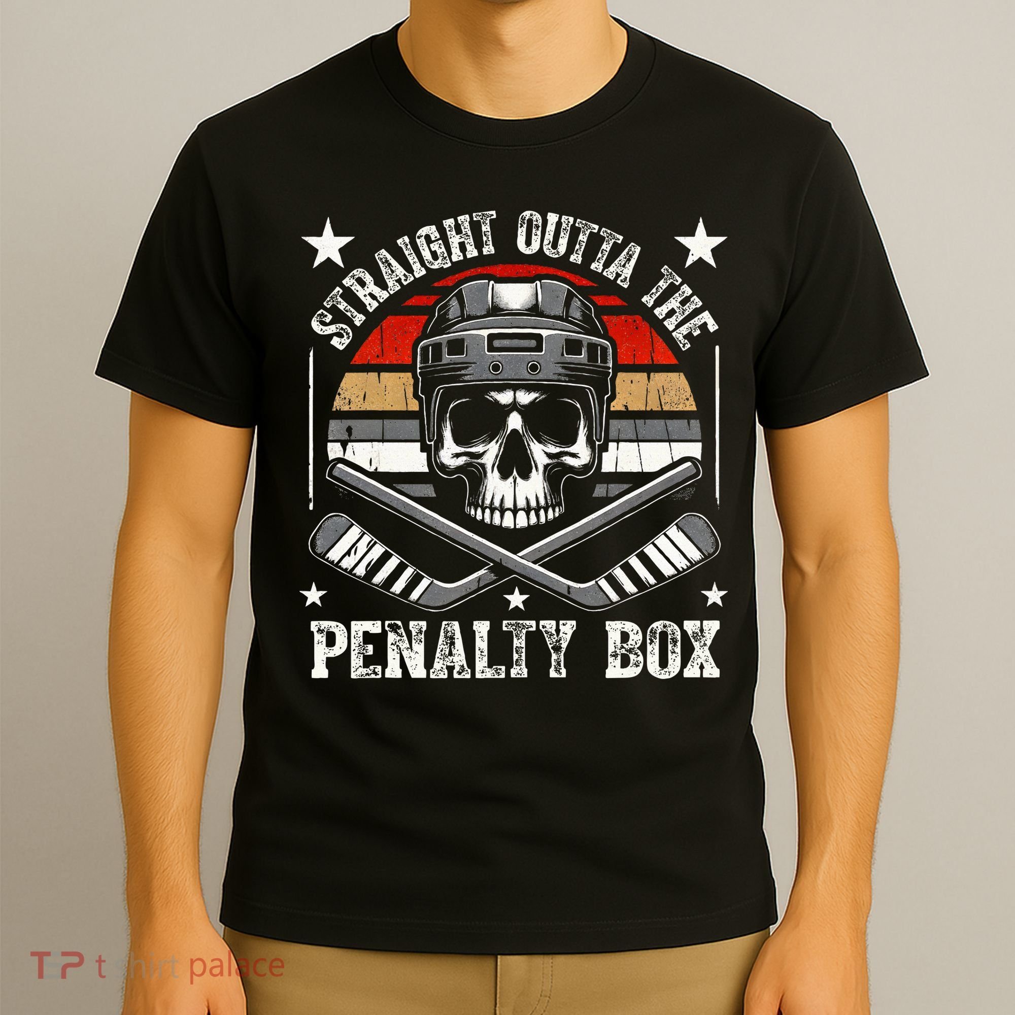 Straight Outta The Penalty Box retro Hockey Player T-Shirt