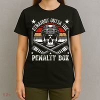 Straight Outta The Penalty Box retro Hockey Player T-Shirt thumb 4