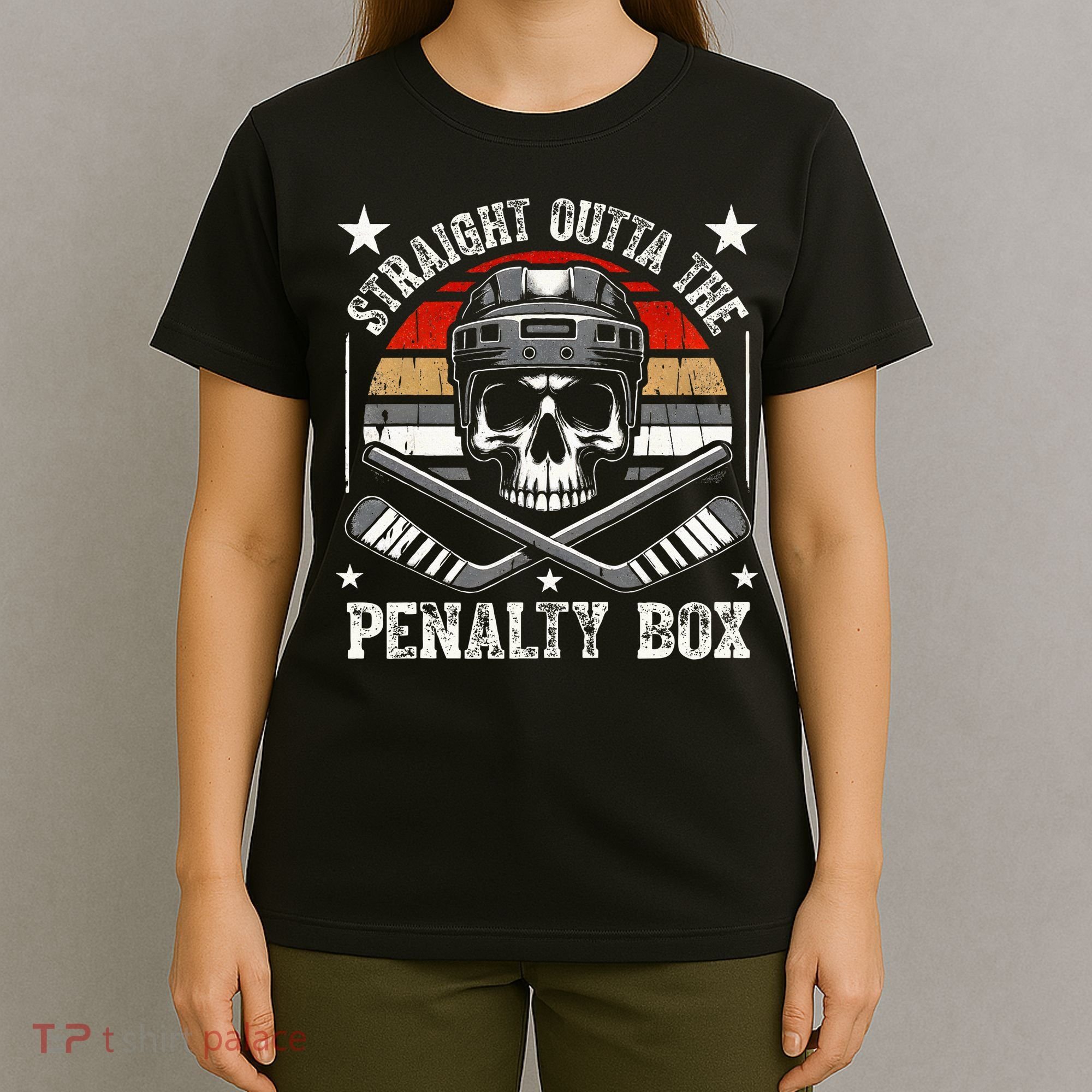 Straight Outta The Penalty Box retro Hockey Player T-Shirt