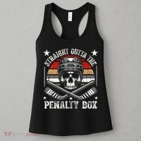 Straight Outta The Penalty Box retro Hockey Player Women's Tank Top thumb 3