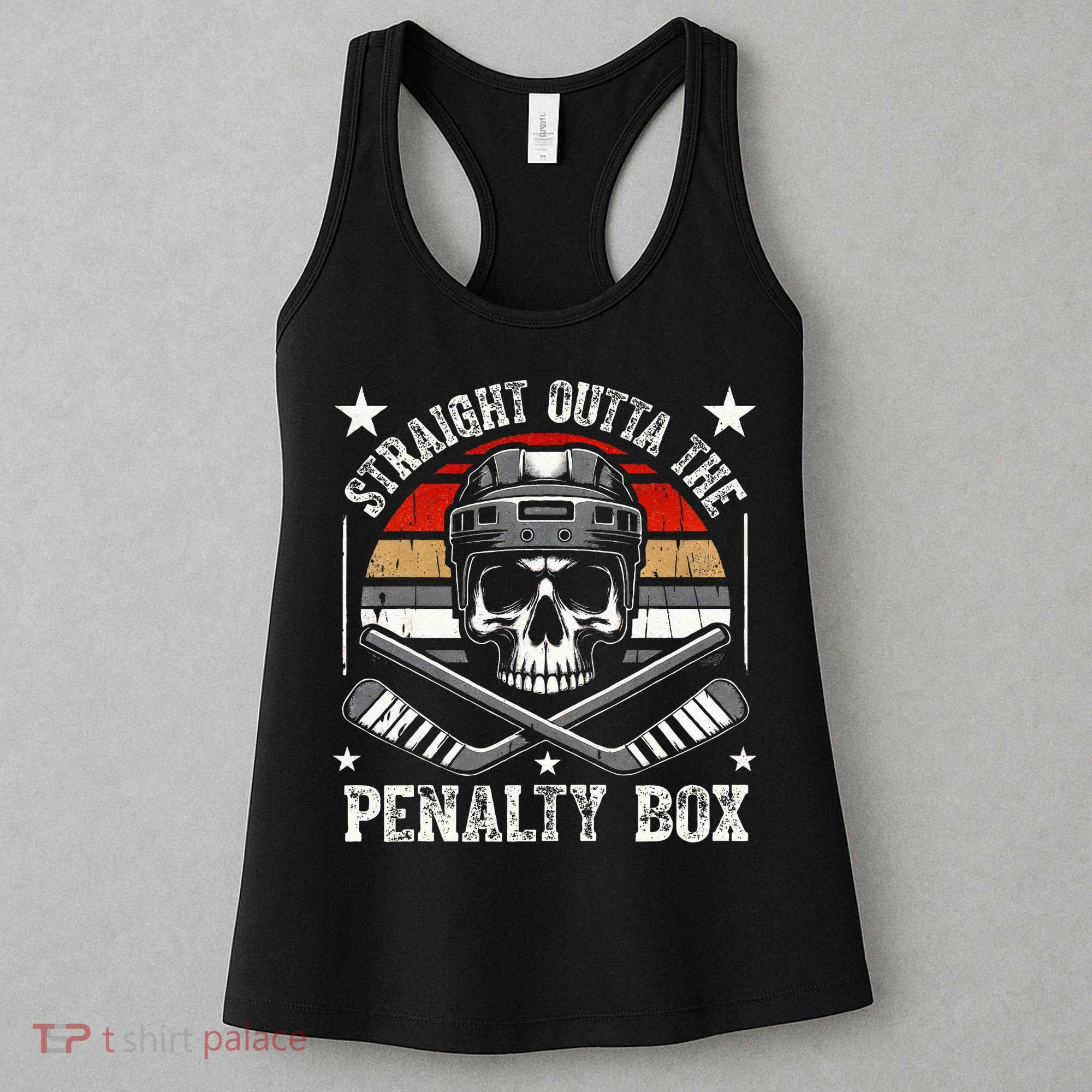 Straight Outta The Penalty Box retro Hockey Player Women's Tank Top