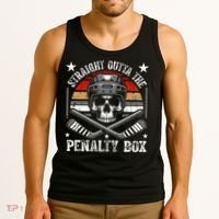 Straight Outta The Penalty Box retro Hockey Player Tank Top thumb 3