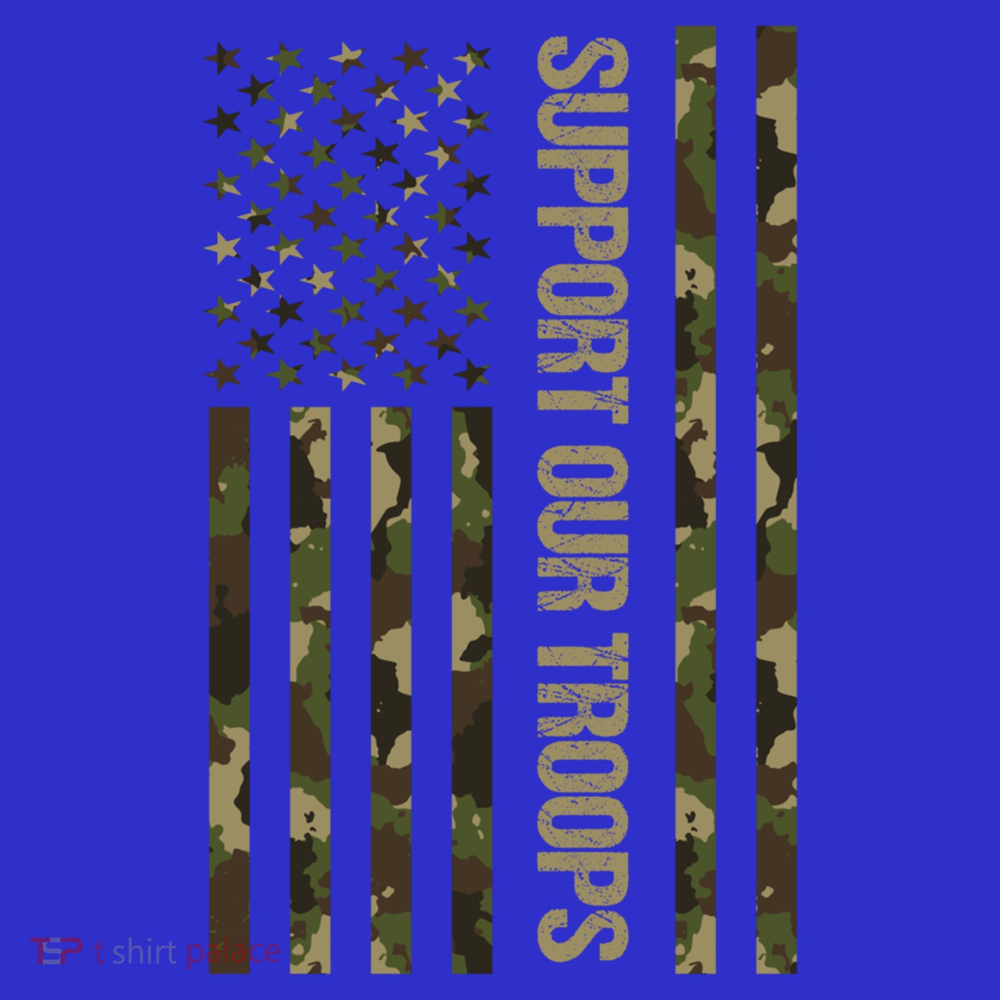 Support Our Troops Camo Flag Military America Lover Veteran Meaningful Gift T-Shirt
