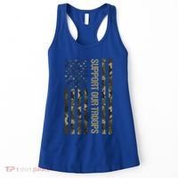 Support Our Troops Camo Flag Military America Lover Veteran Meaningful Gift Women's Tank Top thumb 0