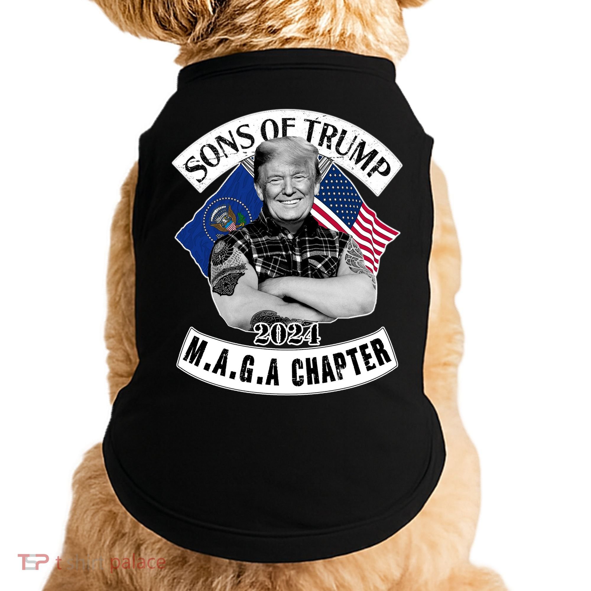 Sons Of Trump 2024 Biker Funny Doggie Tank
