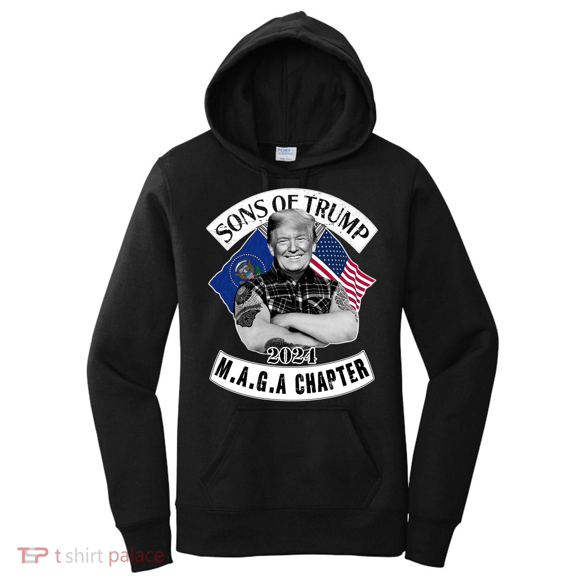 Sons Of Trump 2024 Biker Funny Women's Hoodie