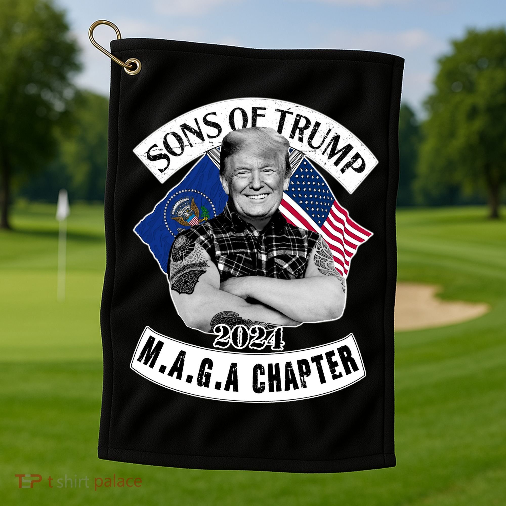 Sons Of Trump 2024 Biker Funny Golf Towel