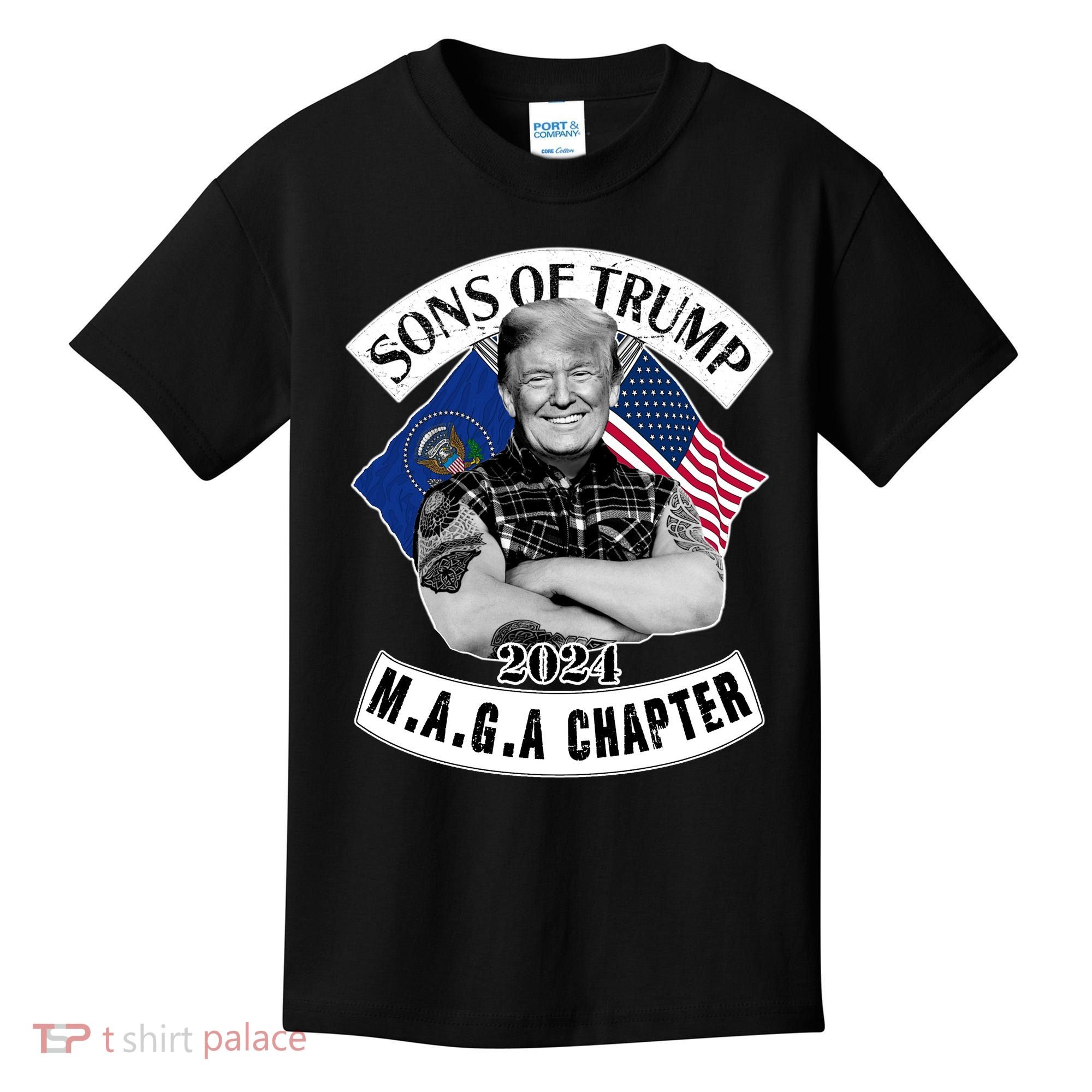 Sons Of Trump 2024 Biker Funny Kids T-Shirt
