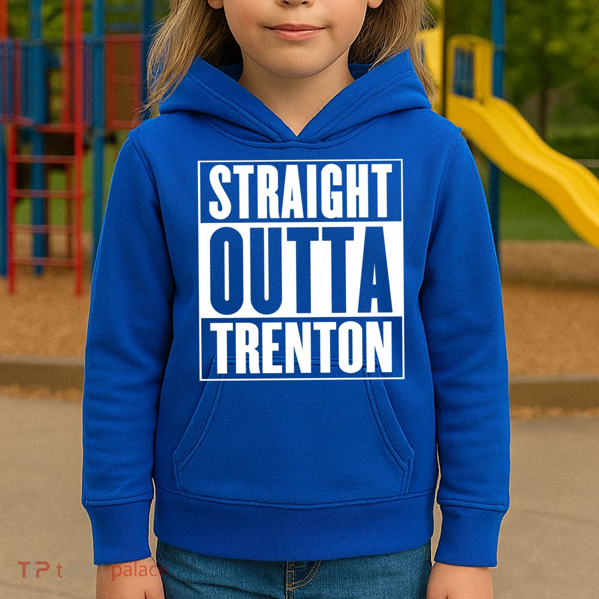 Straight Outta Trenton Gift Meaningful Gift Kids Hoodie