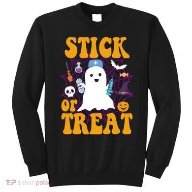 Stick Or Treat Halloween Nurse Ghost Sweatshirt