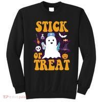 Stick Or Treat Halloween Nurse Ghost Sweatshirt thumb 0