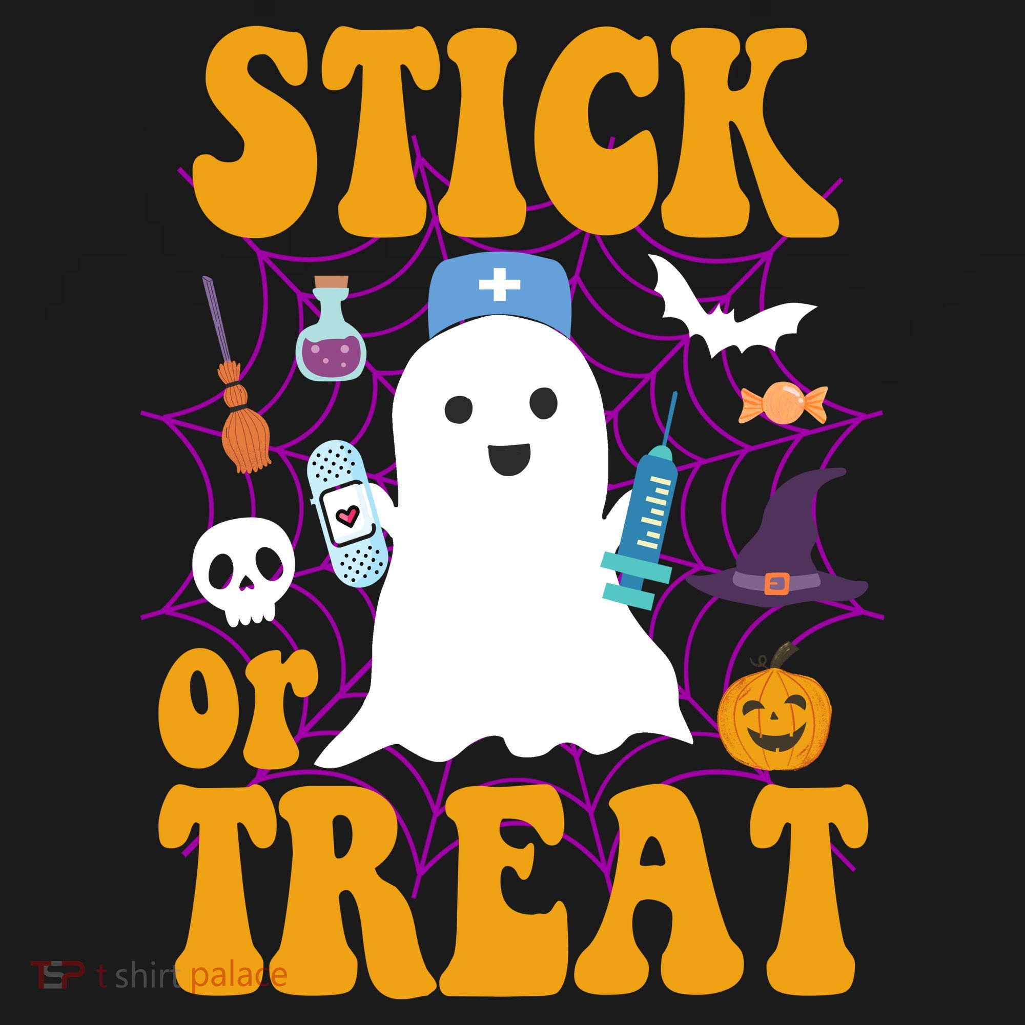 Stick Or Treat Halloween Nurse Ghost Sweatshirt