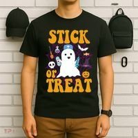 Stick Or Treat Halloween Nurse Ghost T-Shirt thumb 6