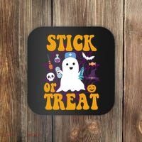 Stick Or Treat Halloween Nurse Ghost Coaster thumb 0