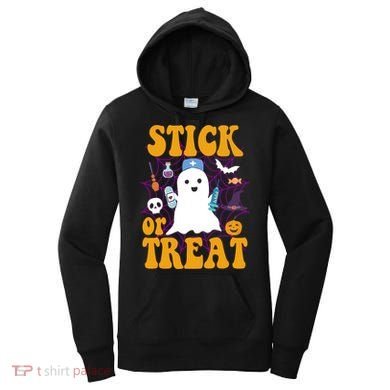Stick Or Treat Halloween Nurse Ghost Women's Hoodie