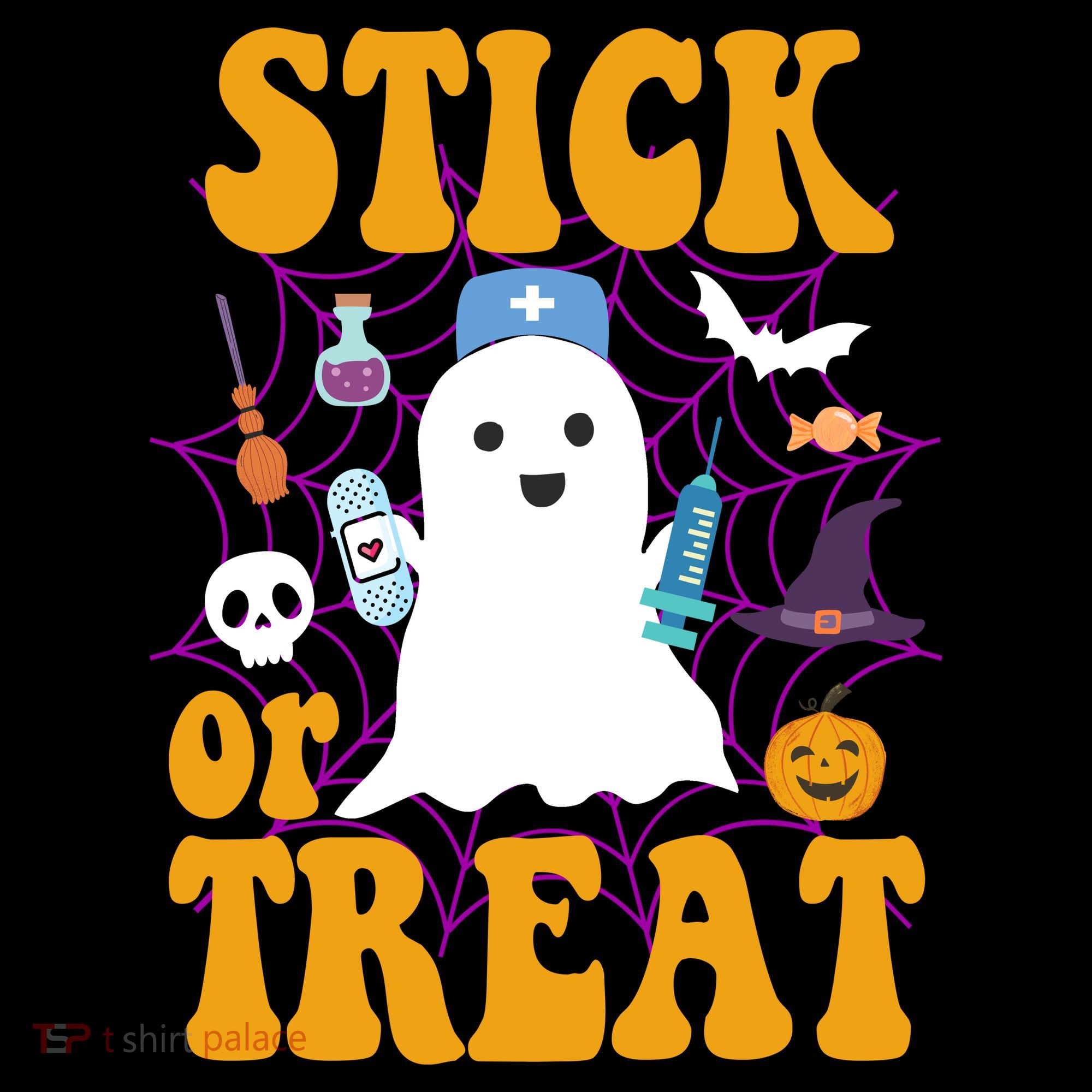 Stick Or Treat Halloween Nurse Ghost Women's Hoodie