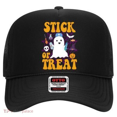 Stick Or Treat Halloween Nurse Ghost Hat