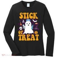 Stick Or Treat Halloween Nurse Ghost Women's Long Sleeve Shirt thumb 0