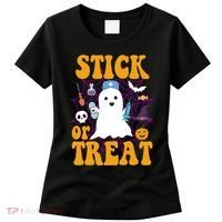 Stick Or Treat Halloween Nurse Ghost Women's T-Shirt thumb 0