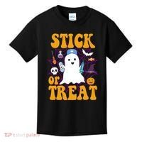 Stick Or Treat Halloween Nurse Ghost Kids T-Shirt thumb 0