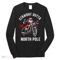 Straight Outta The North Pole Funny Christmas Long Sleeve Shirt thumb 0