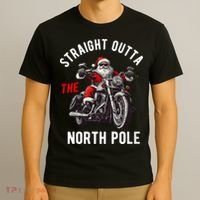 Straight Outta The North Pole Funny Christmas T-Shirt thumb 3