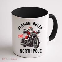 Straight Outta The North Pole Funny Christmas Coffee Mug thumb 1