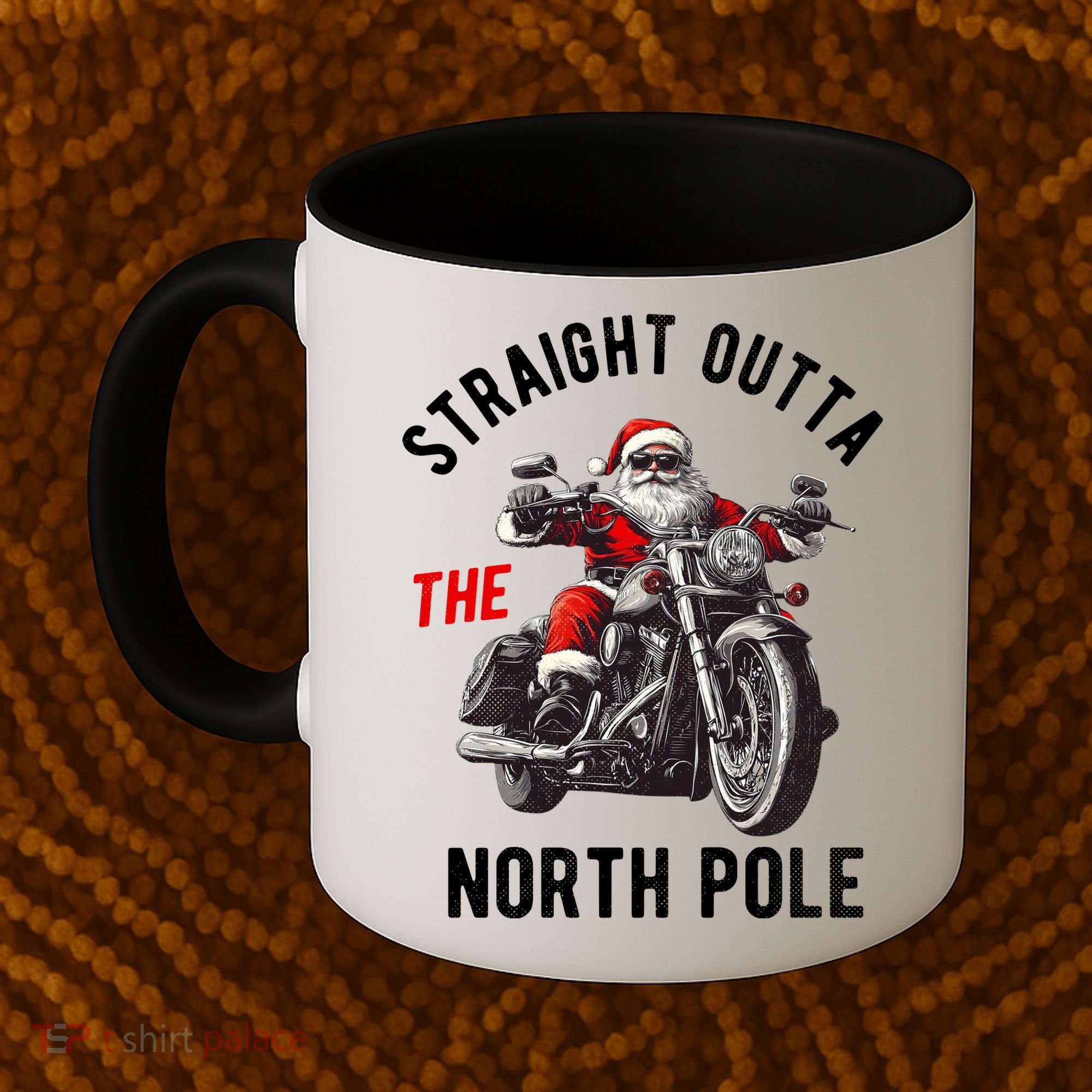 Straight Outta The North Pole Funny Christmas Coffee Mug