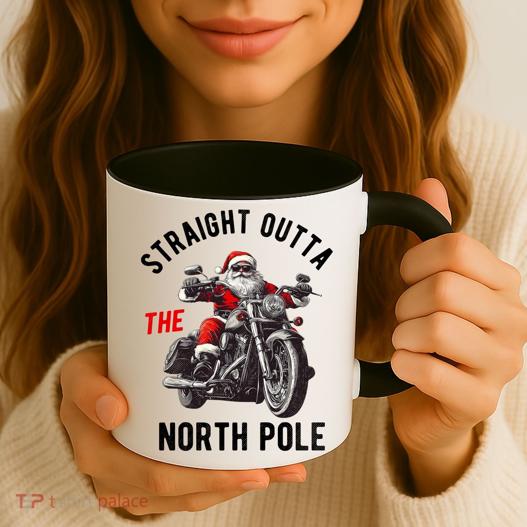 Straight Outta The North Pole Funny Christmas Coffee Mug
