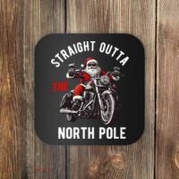 Straight Outta The North Pole Funny Christmas Coaster thumb 0