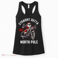 Straight Outta The North Pole Funny Christmas Women's Tank Top thumb 0