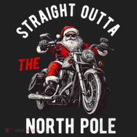 Straight Outta The North Pole Funny Christmas Hat thumb 2