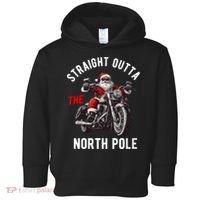 Straight Outta The North Pole Funny Christmas Toddler Hoodie thumb 0