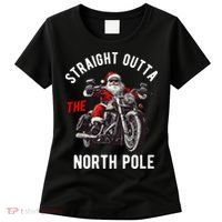 Straight Outta The North Pole Funny Christmas Women's T-Shirt thumb 0