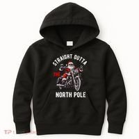 Straight Outta The North Pole Funny Christmas Kids Hoodie thumb 0