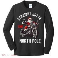 Straight Outta The North Pole Funny Christmas Kids Long Sleeve Shirt thumb 0