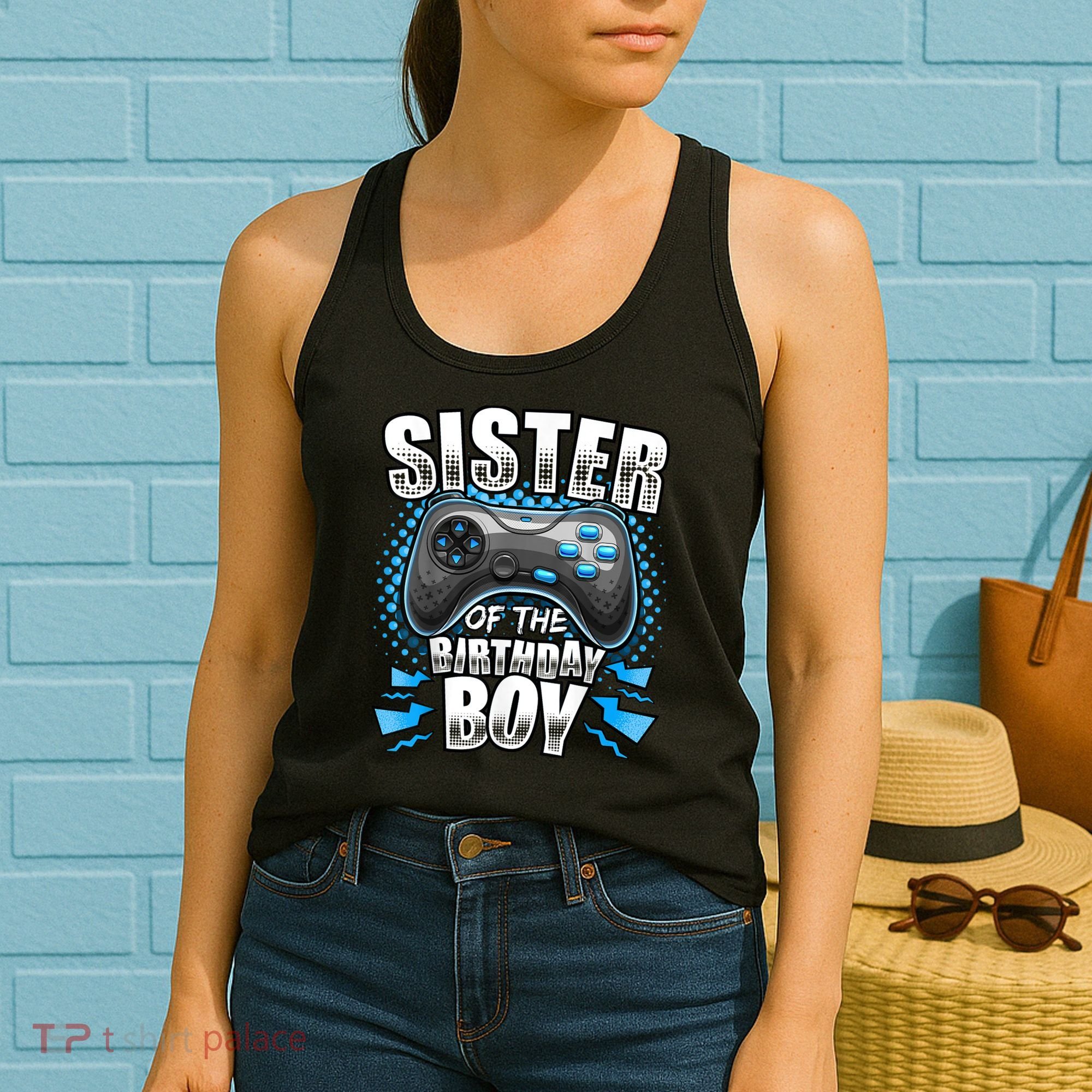 Sister Of The Birthday Boy Matching Video Game Birthday Women's Tank Top
