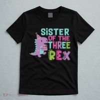 Sister Of The Three Rex Birthday Dinosaur Family Matching T-Shirt thumb 5
