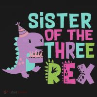 Sister Of The Three Rex Birthday Dinosaur Family Matching Women's Tank Top thumb 5