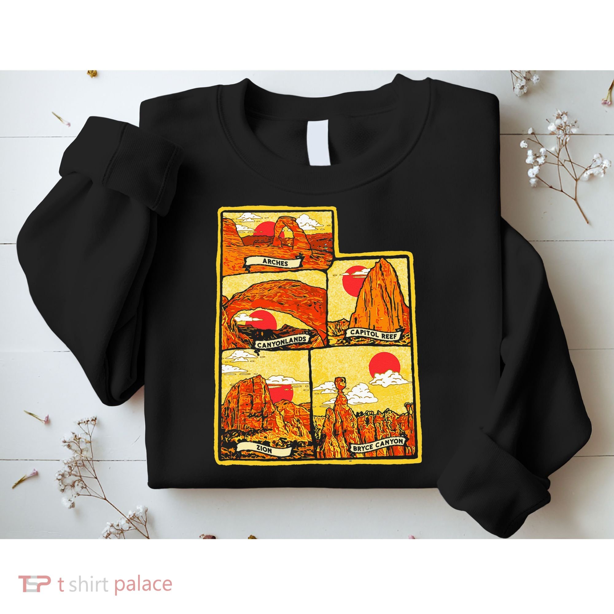 State of Utah Five National Parks Arches Zion Capitol Bryce Sweatshirt